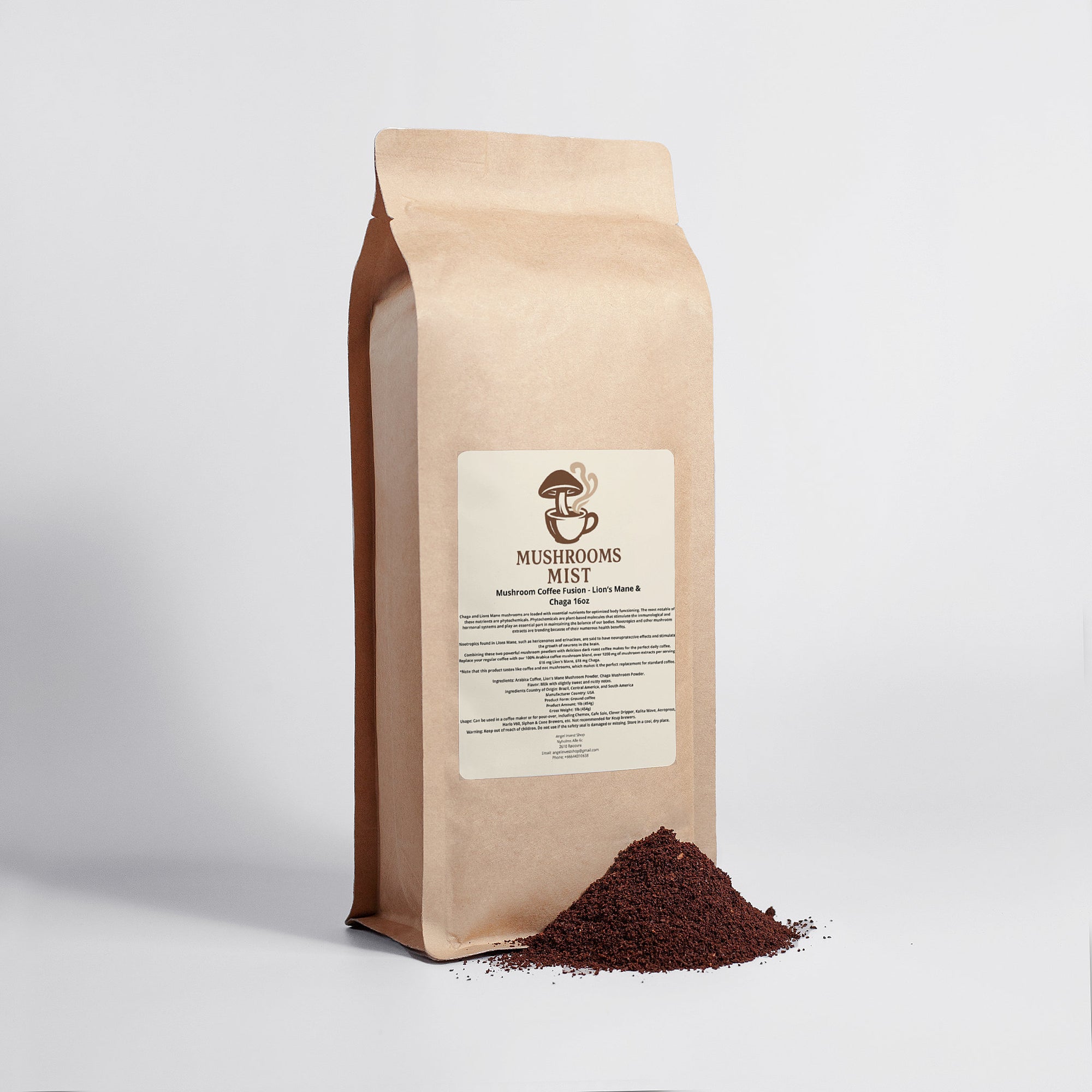 Mushroom Coffee Fusion - Lion’s Mane & Chaga  453,6 g